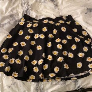 Black mini skirt with sunflowers
